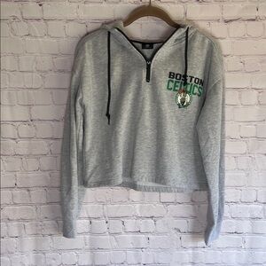 Boston Celtics Gray Cut Off Hoodie Sweatshirt Woman’s Small